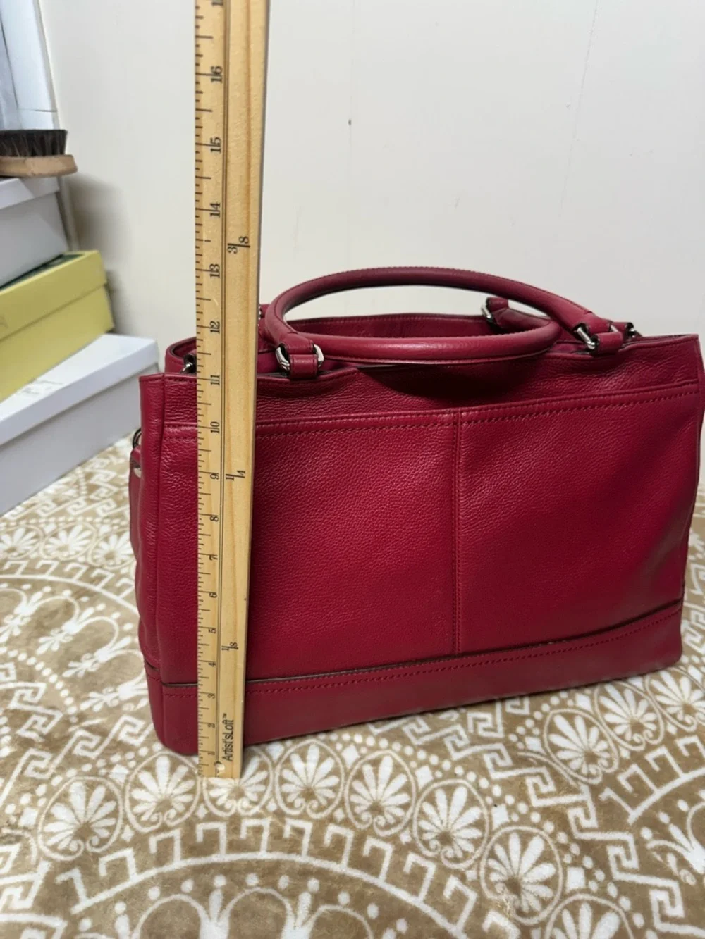 Coach Park Large Carryall F23268 in Red Pebbled Leather